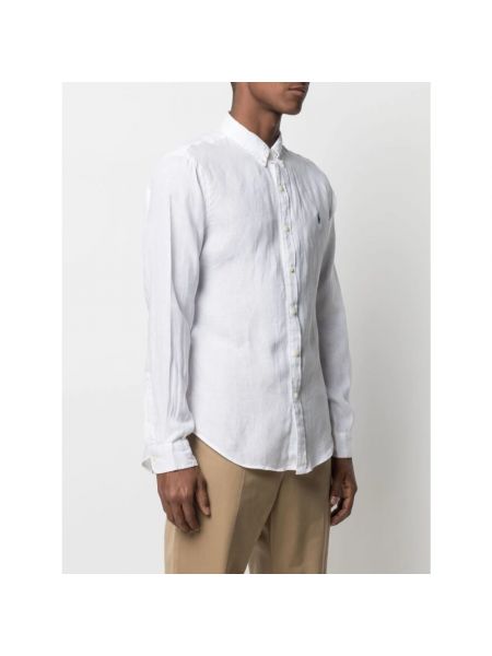 Camisa vaquera de lino slim fit deportiva Ralph Lauren blanco