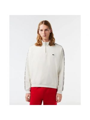 Sweter relaxed fit Lacoste biały