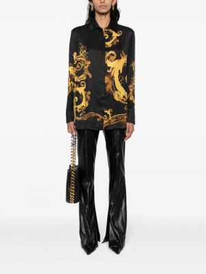 Saténová džínová košile s potiskem Versace Jeans Couture