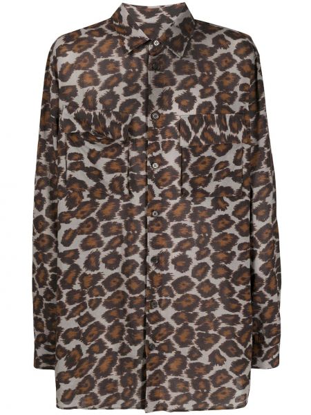 Camisa con estampado leopardo Nanushka marrón