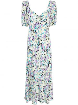Миди рокля на цветя с принт Dvf Diane Von Furstenberg бяло