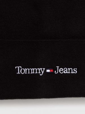 Dzianinowa czapka Tommy Jeans czarna