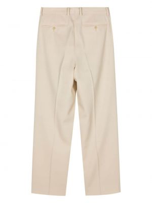 Pantalon droit en laine Auralee blanc