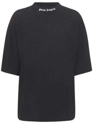 Camiseta de algodón de tela jersey Palm Angels negro