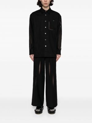 Skaidri medvilninė marškiniai Feng Chen Wang juoda