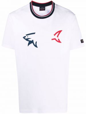 Тениска с принт Paul & Shark бяло