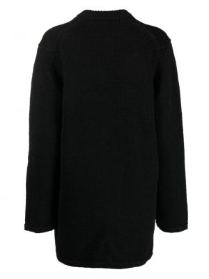 Vlněný svetr s kulatým výstřihem Comme Des Garçons černý