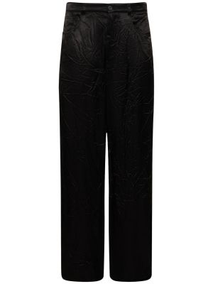 Pantaloni din viscoză cu croială lejeră Balenciaga negru