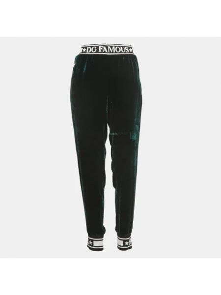 Aksamitne spodnie Dolce & Gabbana Pre-owned zielone