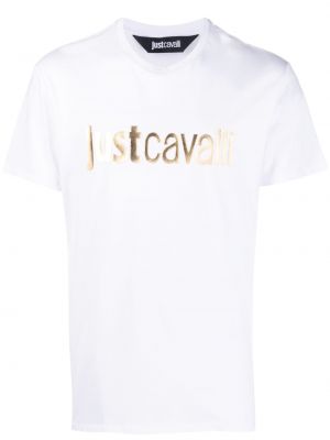 Памучна тениска с принт Just Cavalli