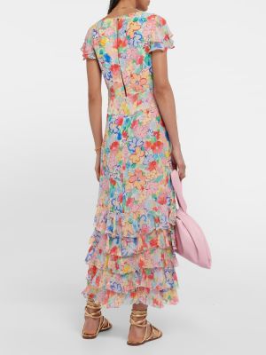 Svilena midi haljina s cvjetnim printom Rixo