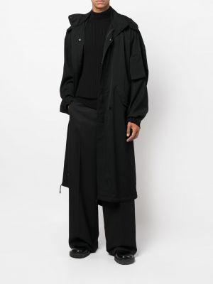 Mantel mit kapuze Yohji Yamamoto schwarz