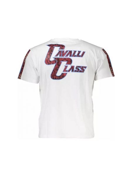 Camiseta de algodón con estampado Cavalli Class blanco
