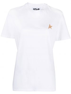 Zvaigznes kokvilnas t-krekls ar apdruku Golden Goose