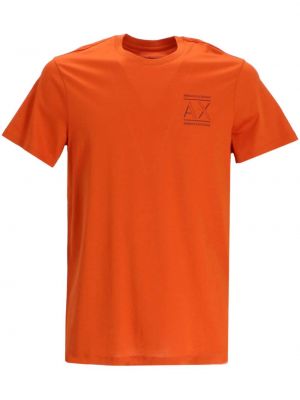 Bavlněné tričko s potiskem Armani Exchange oranžové