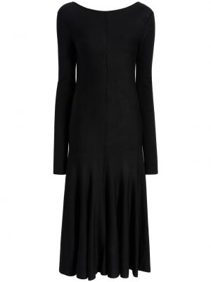 Μάλλινη μίντι φόρεμα Khaite μαύρο
