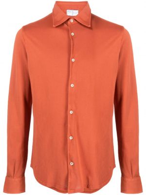 Bavlněná košile Fedeli oranžová