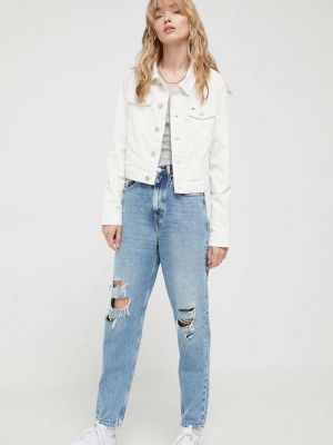 Kurtka jeansowa sztruksowa Tommy Jeans biała
