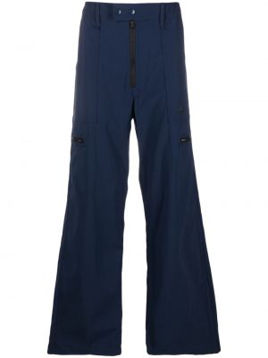 Raštuotos medvilninės tinklinės „cargo“ stiliaus kelnės Adidas mėlyna