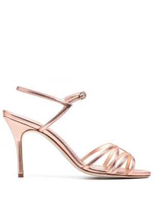 Kožené sandále Manolo Blahnik ružová