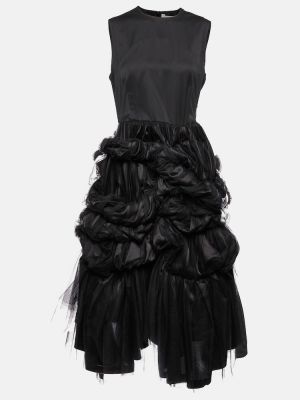 Midi obleka iz tila Noir Kei Ninomiya črna