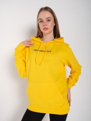 Bluza z kapturem z nadrukiem oversize K&h Twenty-one żółta