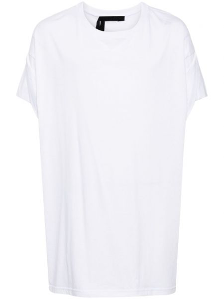 Kokvilnas t-krekls ar drapējumu Marina Yee balts