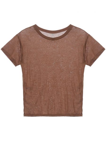 T-shirt col rond Baserange marron