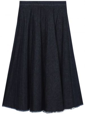 Plisovaná džínsová sukňa Tibi modrá