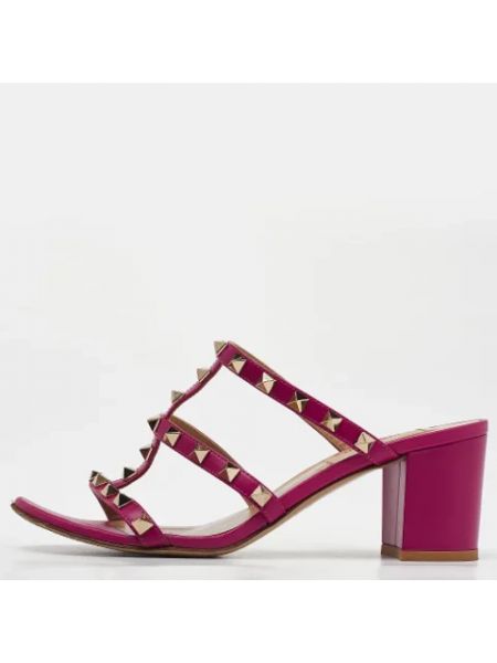 Sandalias de cuero retro Valentino Vintage rosa