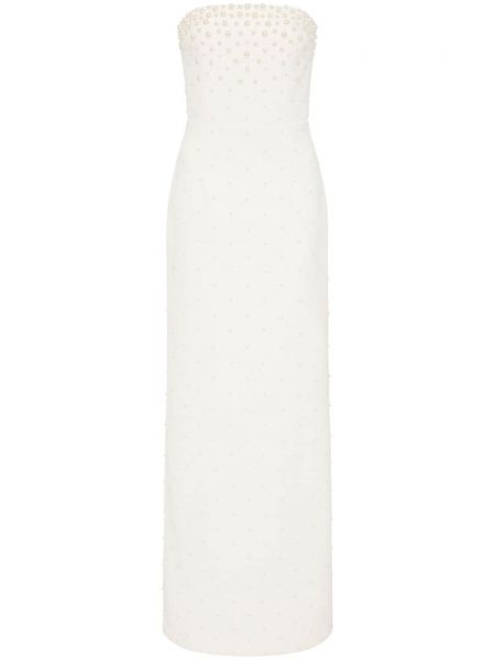 Večerní šaty s perlami Rebecca Vallance bílé