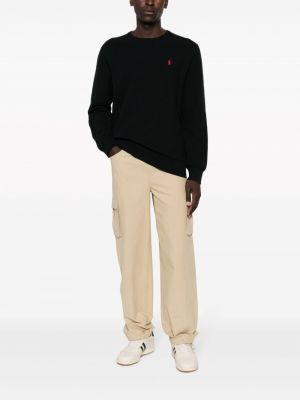Slim fit low waist pullover mit stickerei Polo Ralph Lauren schwarz