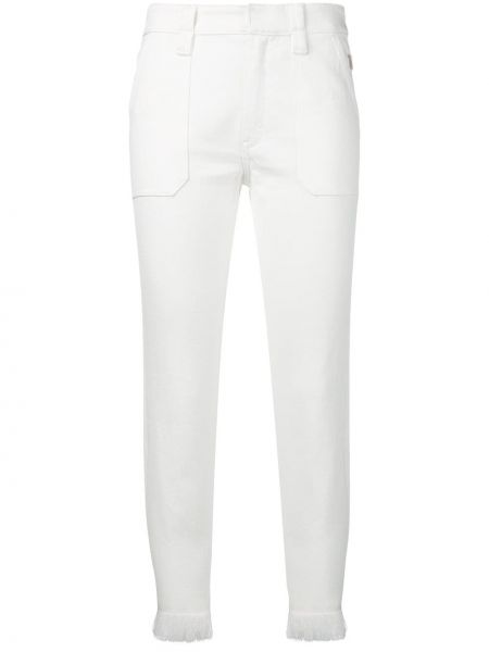 Straight fit džíny s třásněmi Chloé bílé