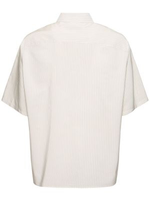 Dryžuota medvilninė šilkinė marškiniai Lanvin smėlinė