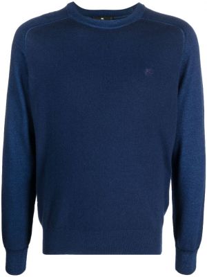 Vilnonis siuvinėtas megztinis Etro mėlyna