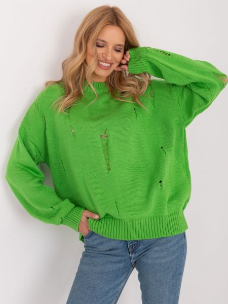Oversize džemperis Fashionhunters zaļš