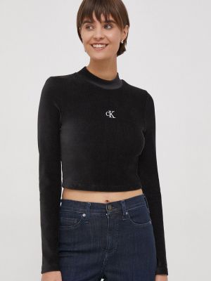 Majica dugih rukava Calvin Klein Jeans crna