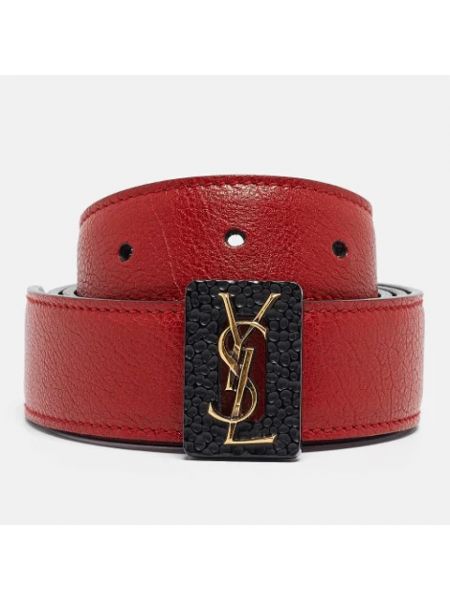 Cinturón de cuero retro Yves Saint Laurent Vintage rojo