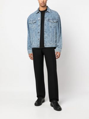 Veste en jean à imprimé Karl Lagerfeld bleu