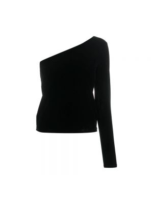 Welurowa bluzka Ralph Lauren czarna