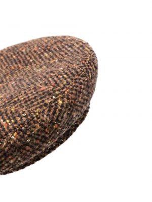 Pailletten mütze Borsalino braun