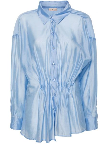 Hemd mit plisseefalten Blanca Vita blau