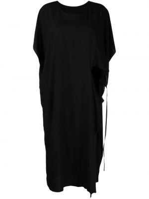 Sukienka mini z okrągłym dekoltem asymetryczna drapowana Ys - сzarny