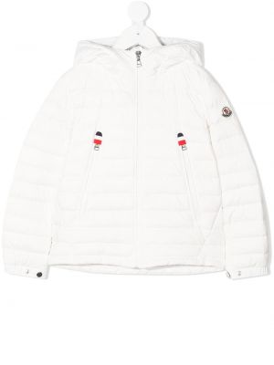 Hette lang jakke for jenter Moncler Enfant hvit