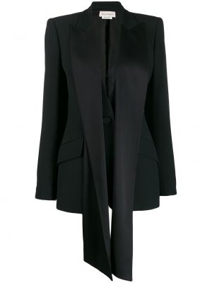 Silke lang blazer Alexander Mcqueen svart