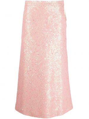 Midi sukně s flitry Odeeh růžové