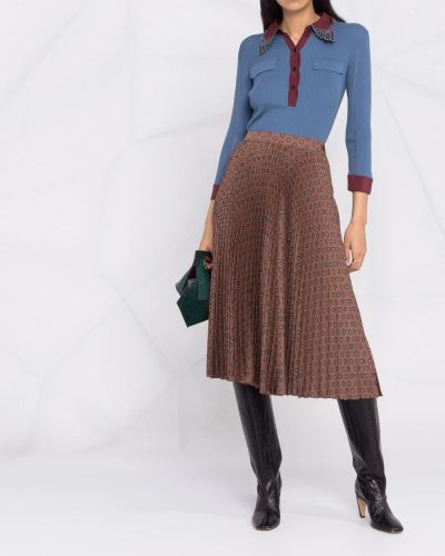 Falda midi con estampado abstracto Etro marrón