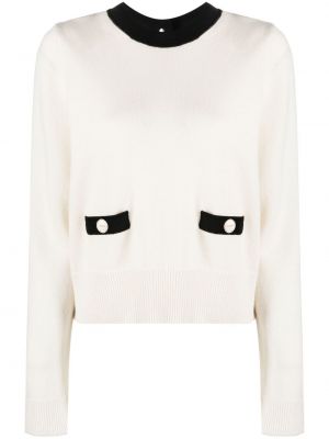 Sweter wełniany Sandro biały