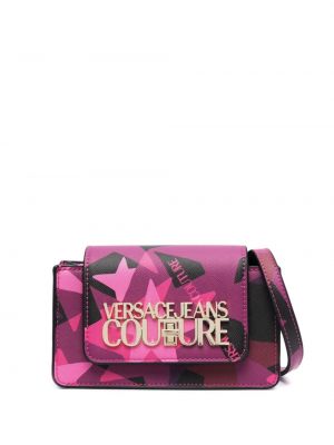 Usnjena crossbody torbica s potiskom z zvezdico Versace Jeans Couture