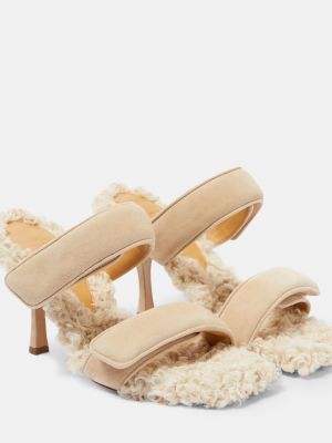 Sandale din piele de căprioară Gia Borghini bej